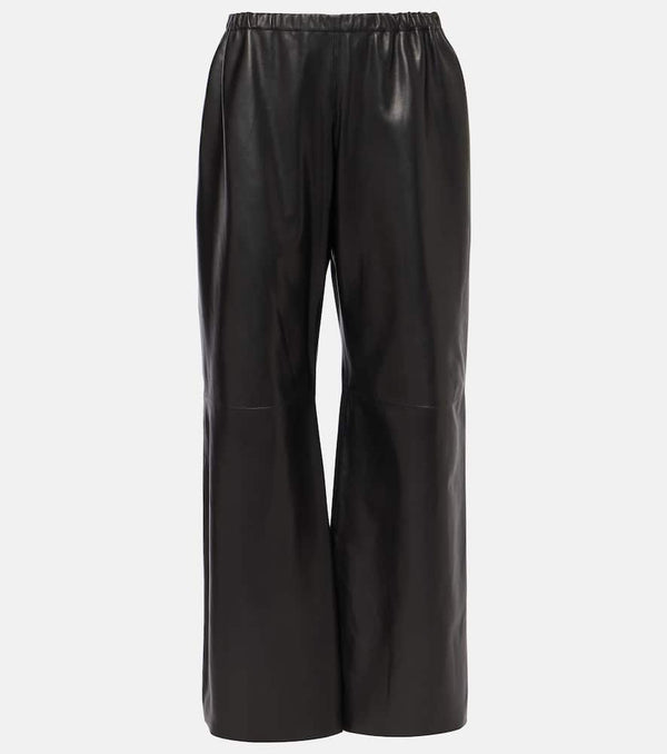 Nour Hammour Olan leather wide-leg pants