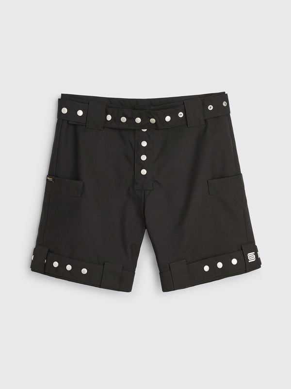 Olly Shinder Press Stud Shorts Black