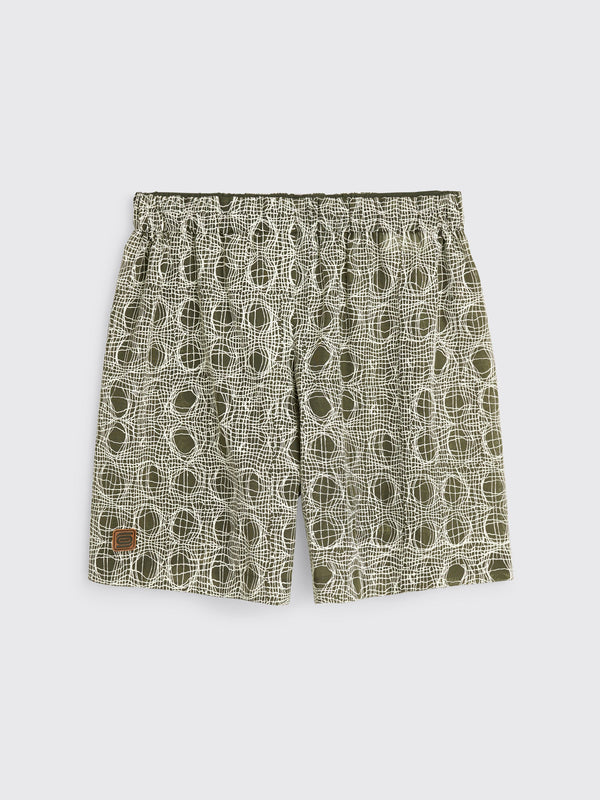 Olly Shinder Warp Print Sport Shorts Printed Green