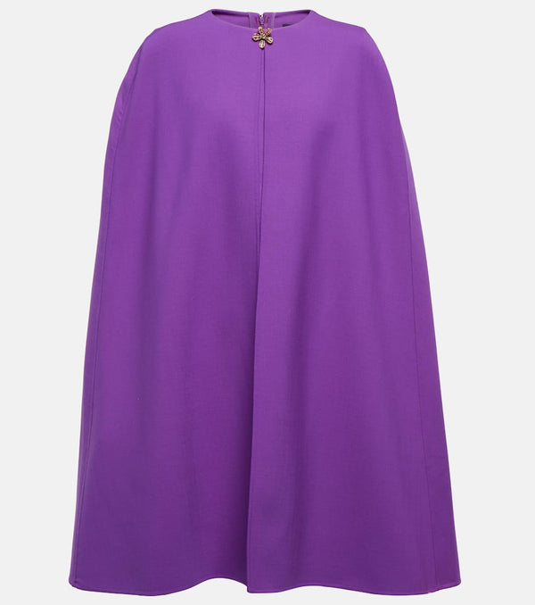 Oscar de la Renta Embellished cape minidress