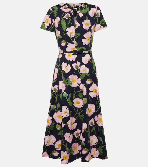 Oscar de la Renta Floral cotton poplin midi dress