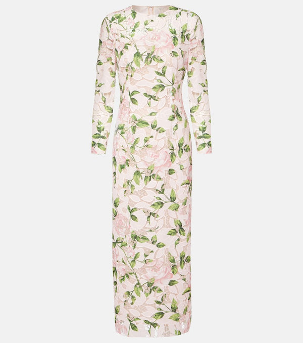 Oscar de la Renta Floral guipure lace maxi dress