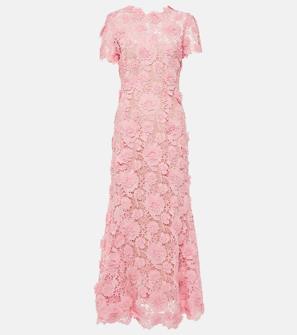 Oscar de la Renta Floral lace midi dress