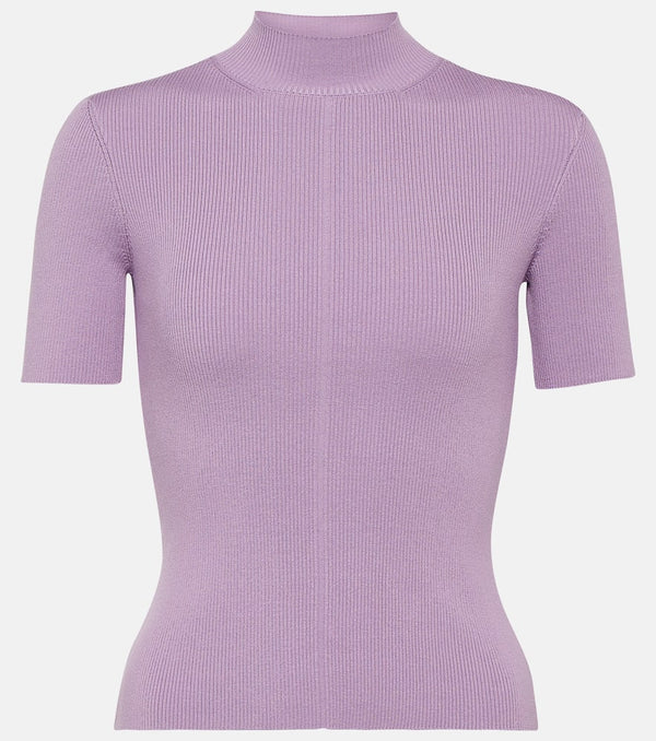 Oscar de la Renta Ribbed-knit silk-blend sweater