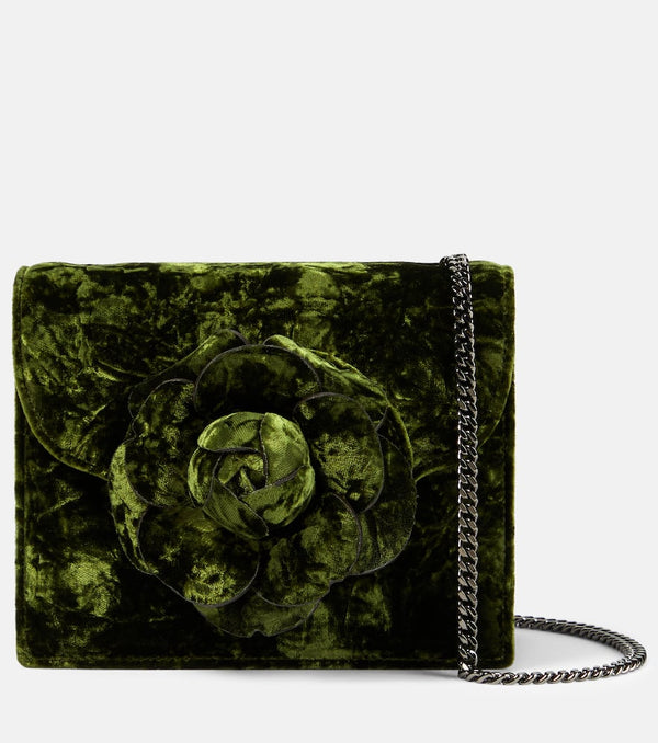 Oscar de la Renta Tro Mini velvet crossbody bag