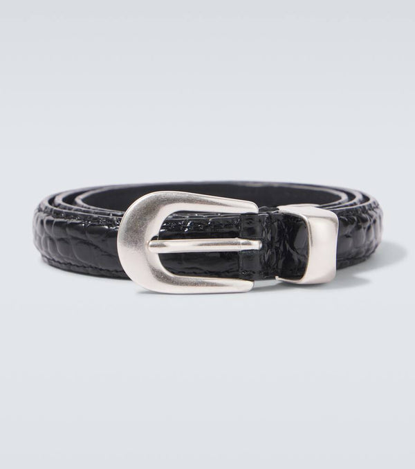 Our Legacy 20mm croc-effect patent leather belt