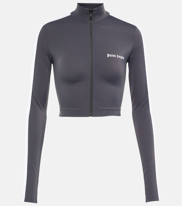 Palm Angels Cropped zip-up track jacket