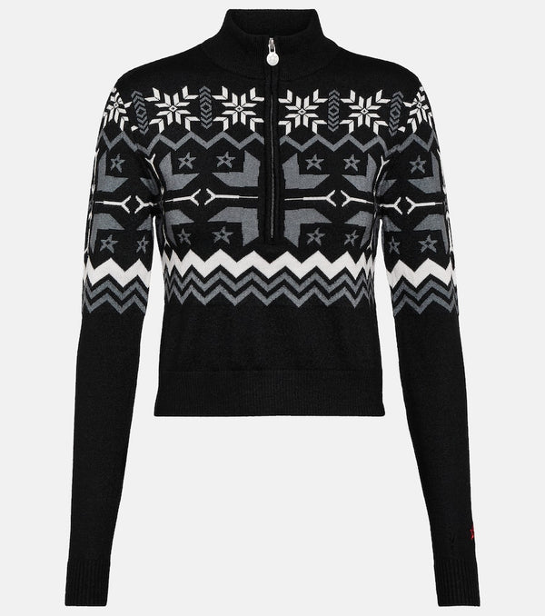 Perfect Moment Nordic intarsia wool half-zip sweater