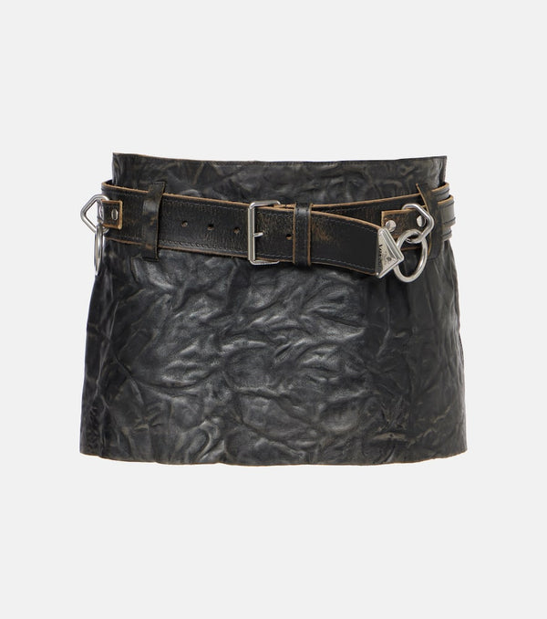 Prada Belted leather miniskirt