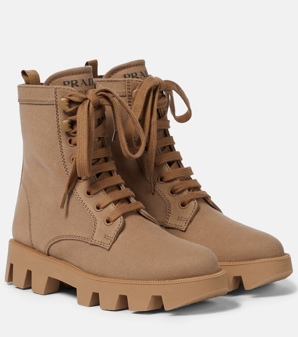 Prada Canvas combat boots