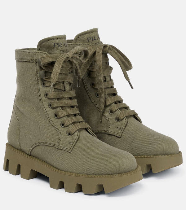 Prada Canvas combat boots