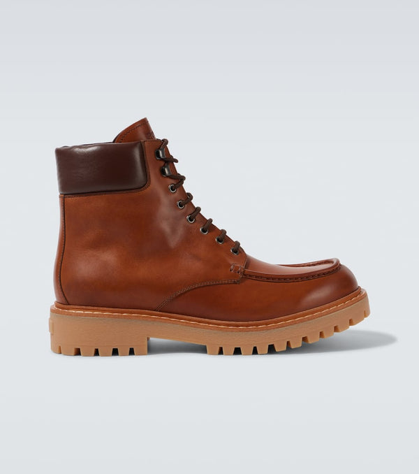 Prada Leather lace-up boots