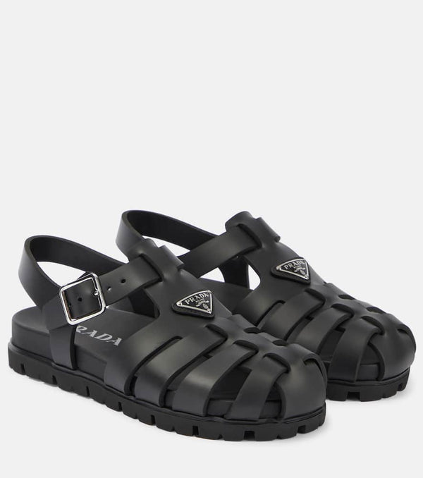 Prada Logo fisherman sandals