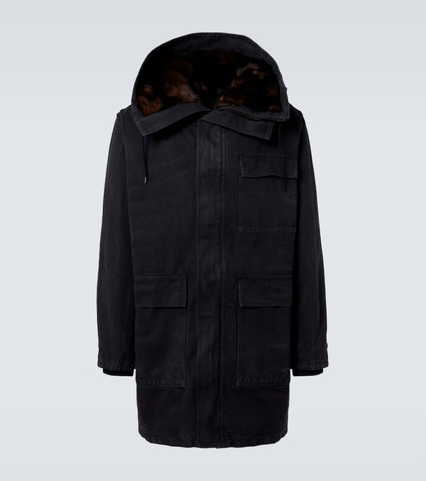 Prada Shearling-trimmed cotton parka