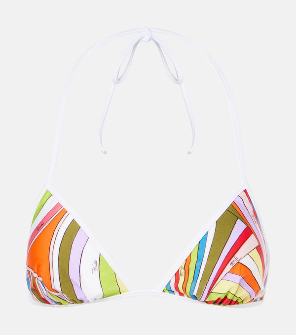 Pucci Printed triangle bikini top