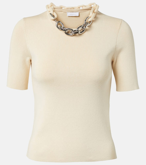 Rabanne Chain-detail silk and cotton-blend top