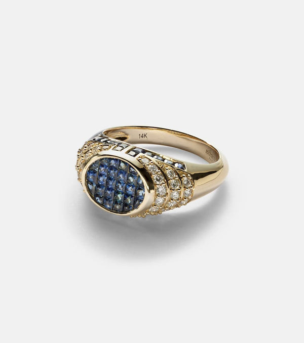 Rainbow K Lady 14kt gold ring with sapphires and diamonds