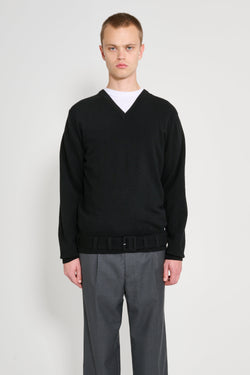 Random Identities Belted Cashmere Sweater Knit Black