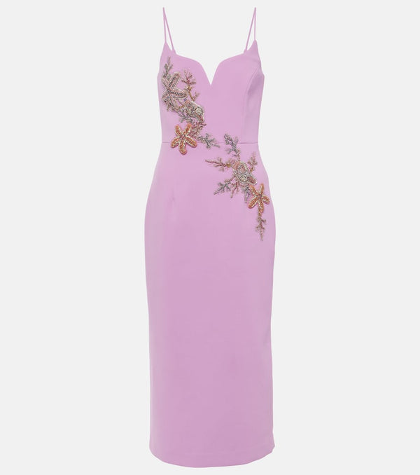 Rebecca Vallance Chantara embellished crêpe midi dress