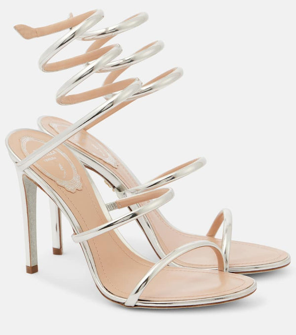 Rene Caovilla Cleo 105 mirrored leather sandals