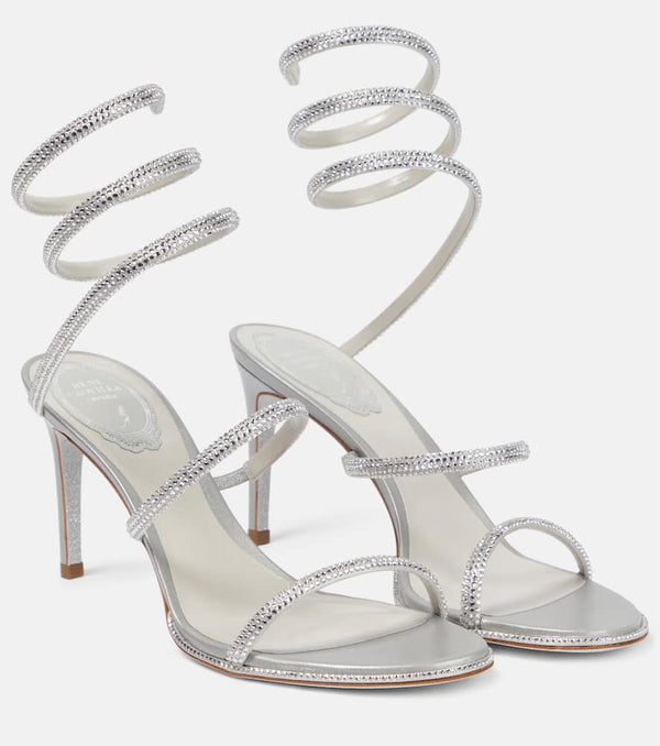 Rene Caovilla Cleo embellished satin sandals