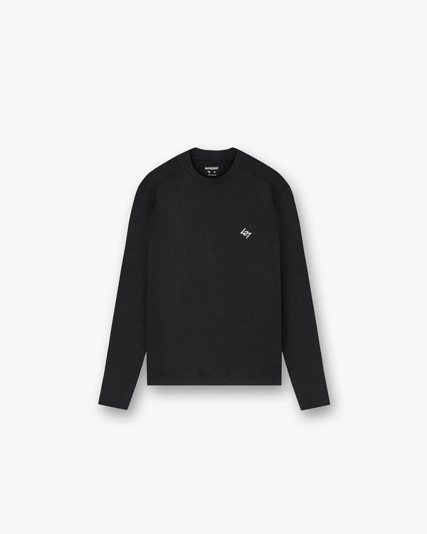 Represent 247 Ribbed Long Sleeve Top Black