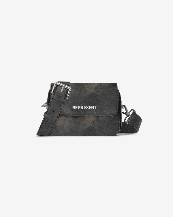 Represent Distressed Leather Camera Bag Brown