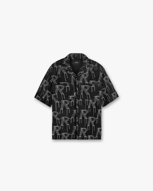 Represent Embroidered Initial Overshirt Black