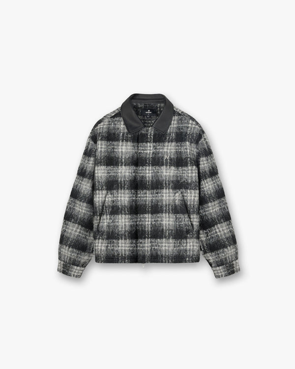 Represent Flannel Check Overshirt Jet Black