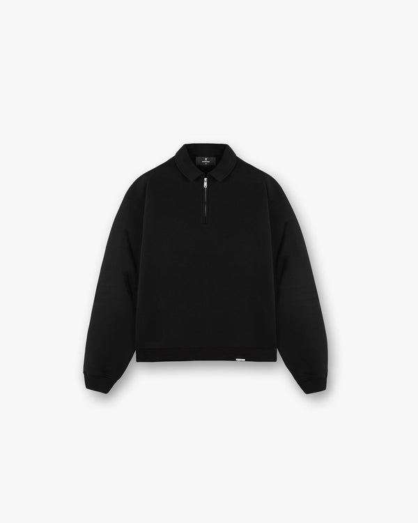 Represent Initial Boxy Quarter Zip Black