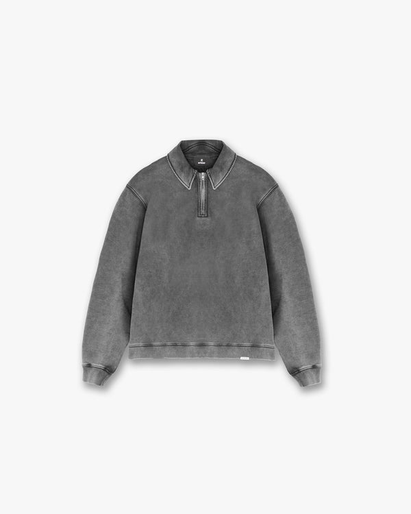 Represent Initial Boxy Quarter Zip Vintage Grey