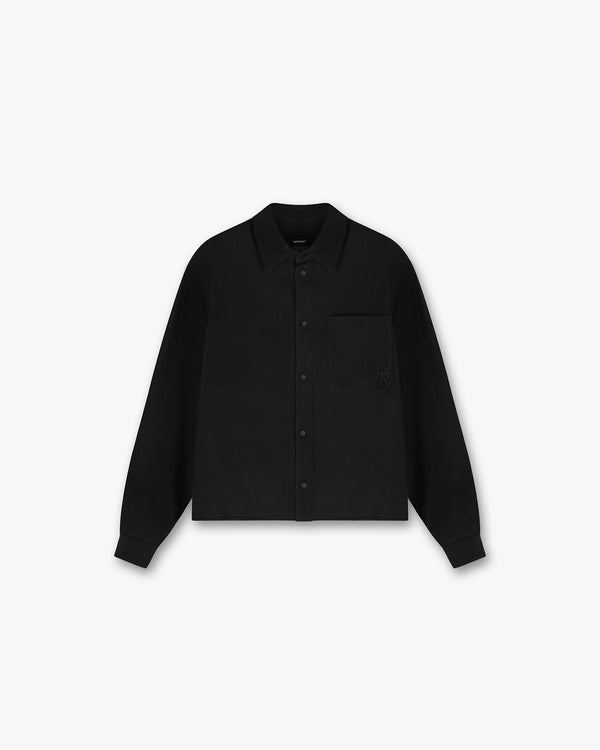 Represent Initial Cropped Dress Shirt Black