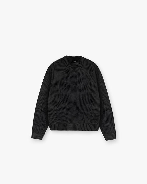 Represent Open Gauge Knit Sweater Jet Black