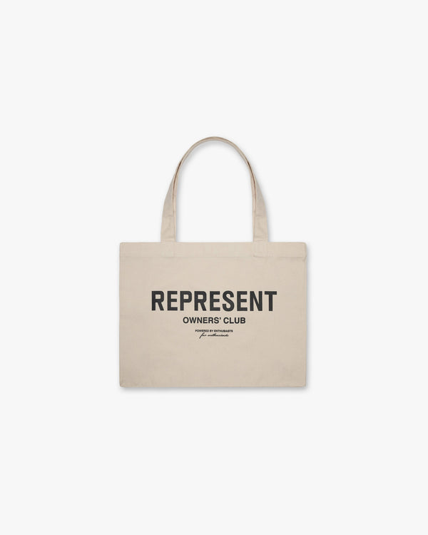 Represent Owners Club Tote Bag Vintage White/Black White