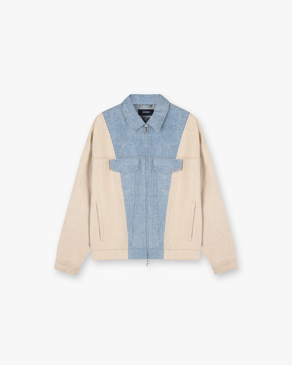 Represent R4 Colour Block Denim Jacket Blue