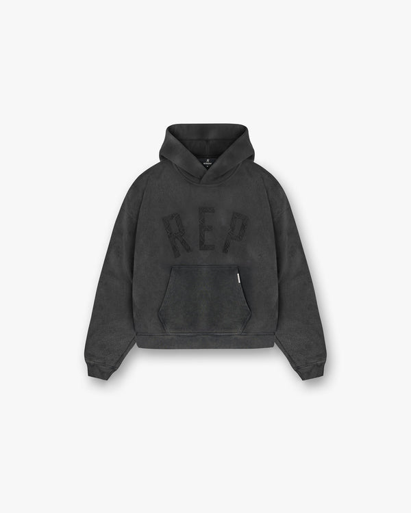 Represent Rep Applique Hoodie Vintage Black