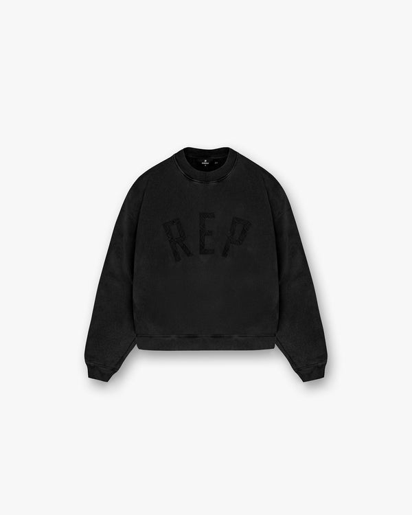 Represent Rep Applique Sweater Off Black