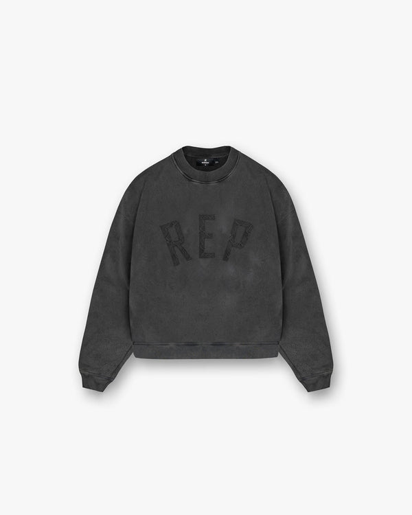 Represent Rep Applique Sweater Vintage Black