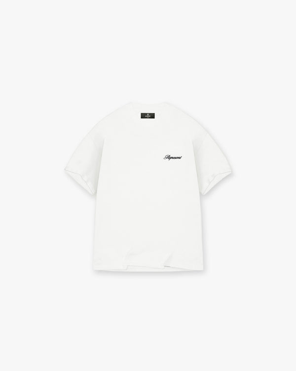 Represent Script Logo T-Shirt Flat White