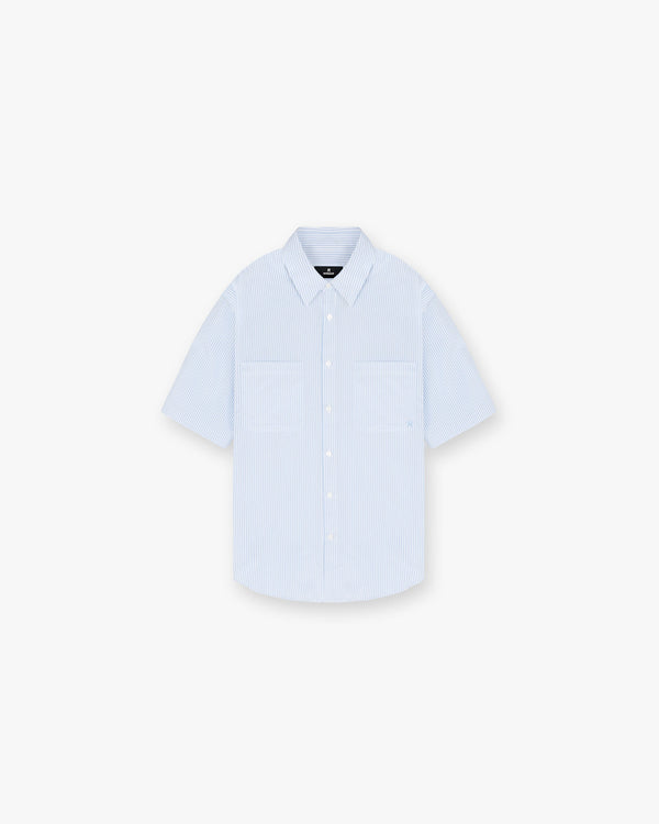 Represent Short Sleeve Pinstripe Shirt Baby Blue