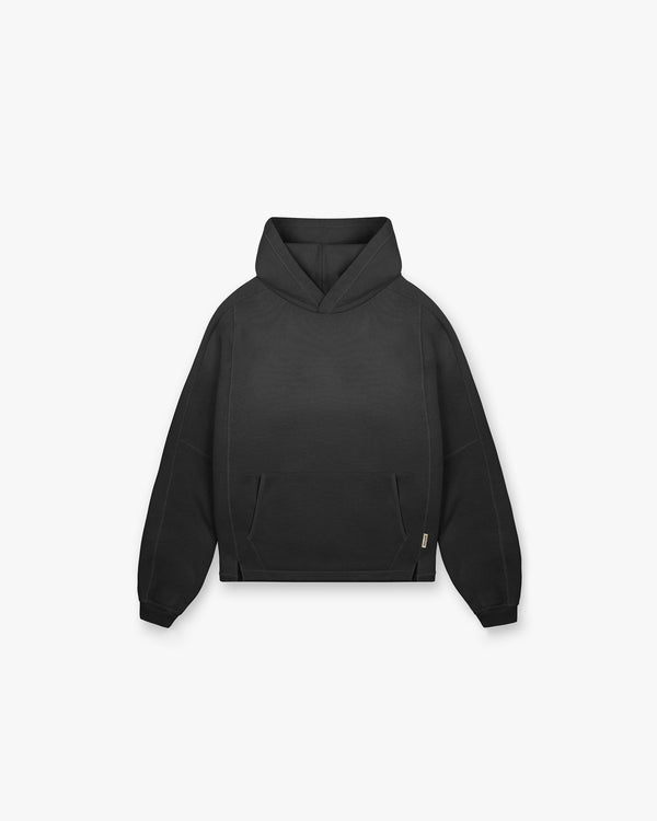 Represent Stepped Hem Hoodie Stained Black