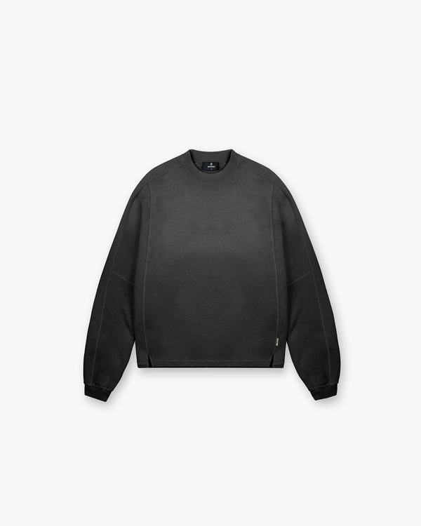 Represent Stepped Hem Sweatshirt Stained Black