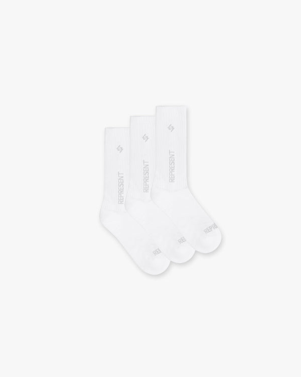 Represent Team 247 Socks 3 Pack White White