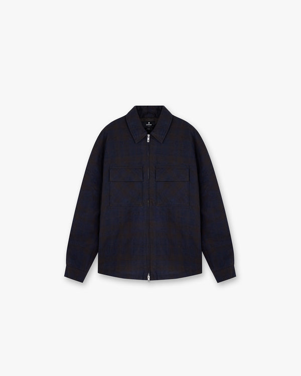 Represent Wadded Zip Overshirt Midnight Navy