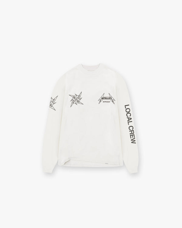 Represent X Metallica™️ Local Crew Long Sleeve T-Shirt Flat White