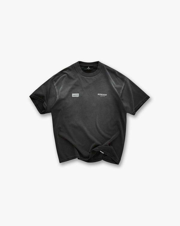 Represent X Oasis Owners Club T-Shirt Stained Black