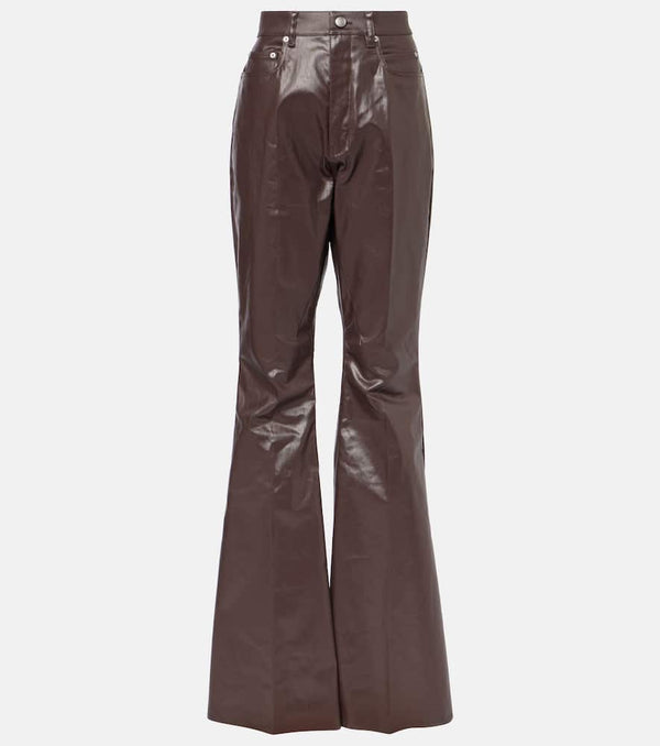 Rick Owens High-rise coated canvas straight pants