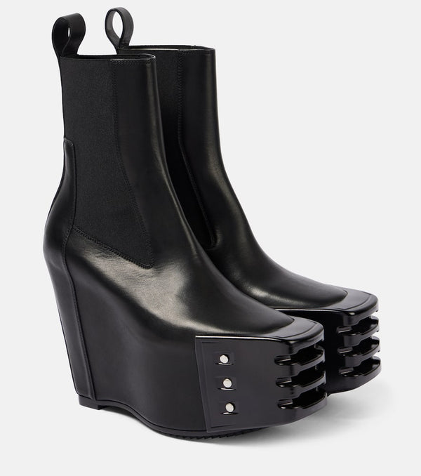 Rick Owens Porterville leather wedge chelsea boots