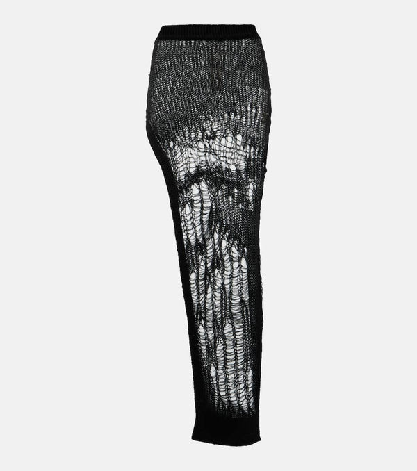 Rick Owens Spider Ziggy crochet mohair-blend skirt