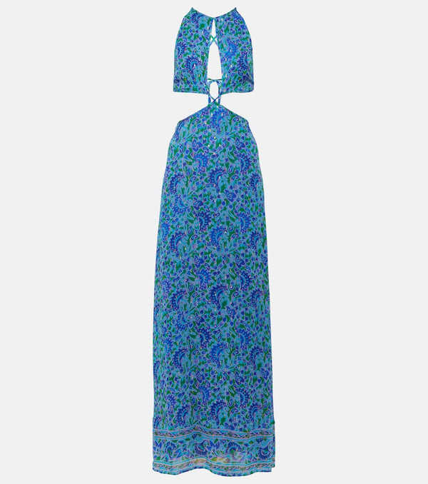 Rixo Lenny printed cutout maxi dress